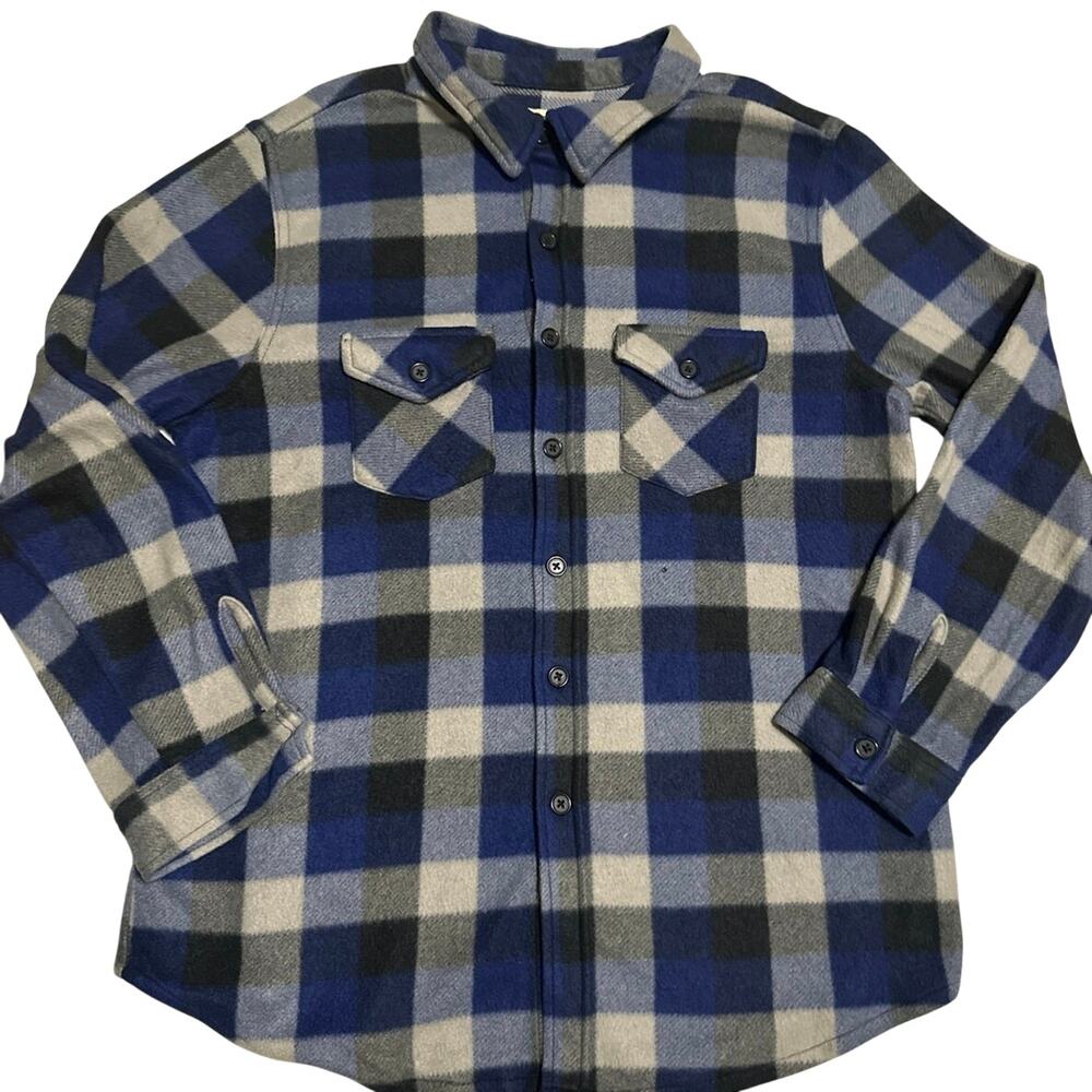 Vintage Open Trails Flannel Long sleeve shirt Mens XL blue/grey soft plaid